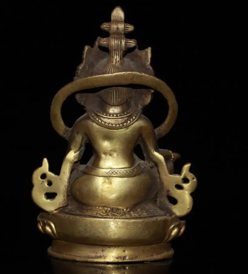 China brass god of wealth Buddha crafts statue