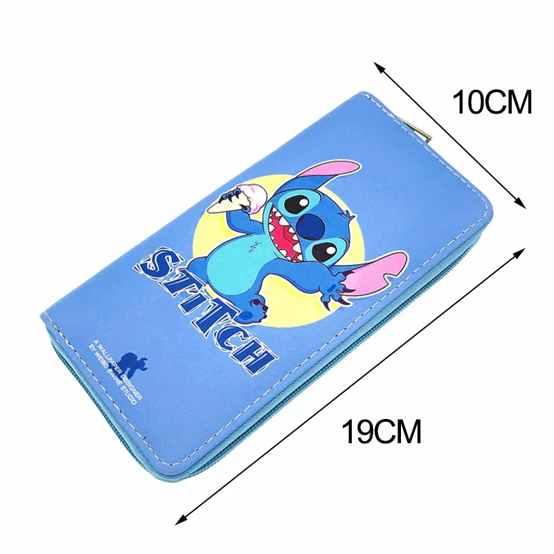 Disney Lilo & Stitch Long Wallets For Women Anime Stitch PU Leather Purse Female Pouch Handbag Coin Purse Card Holders Clutch