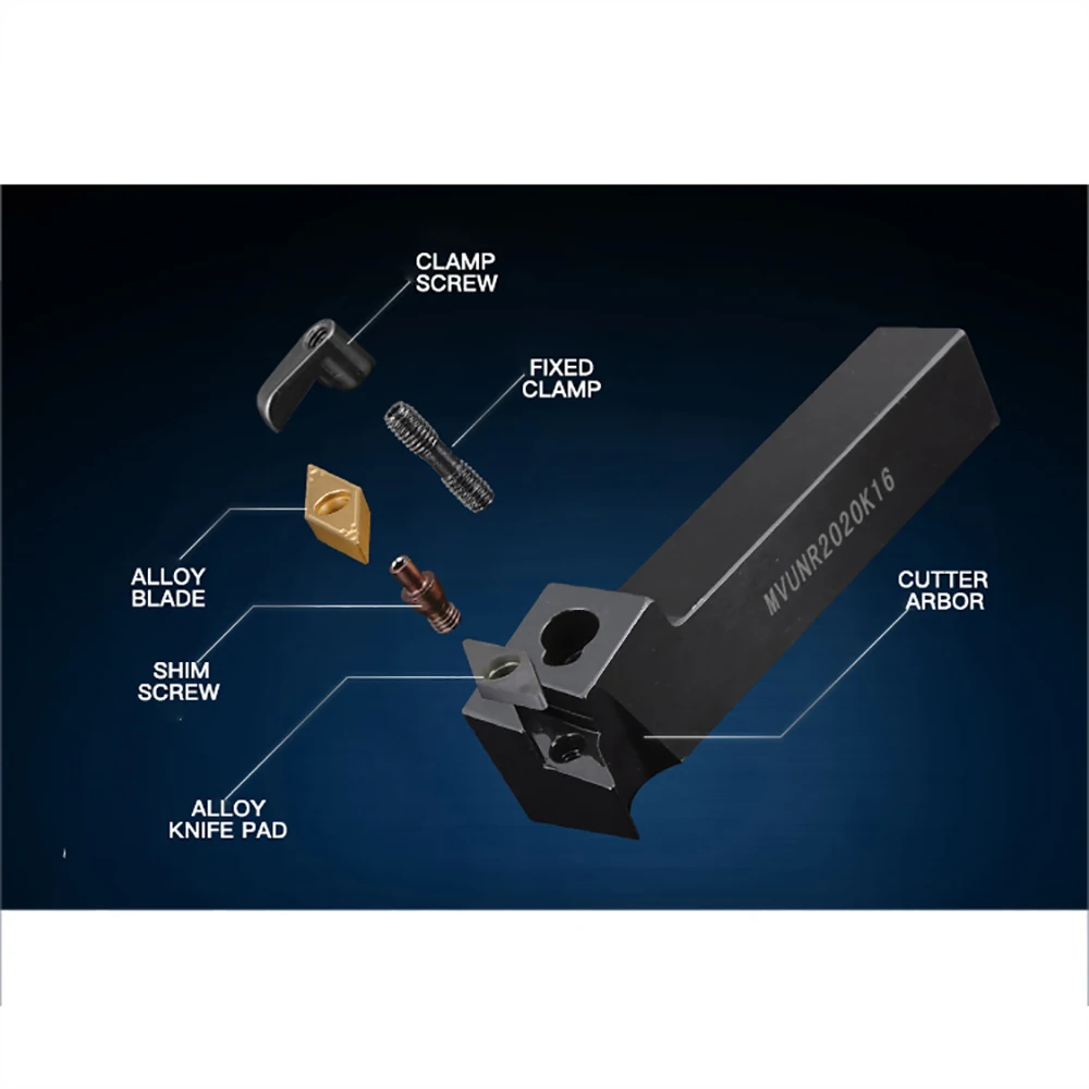 1PCS MVUNR2020K16 MVUNR2525M16 MVUNR3232P16 MVUNL2020K16 MVUNL2525M16 MVUNL3232P16 External Turning Tool Holder