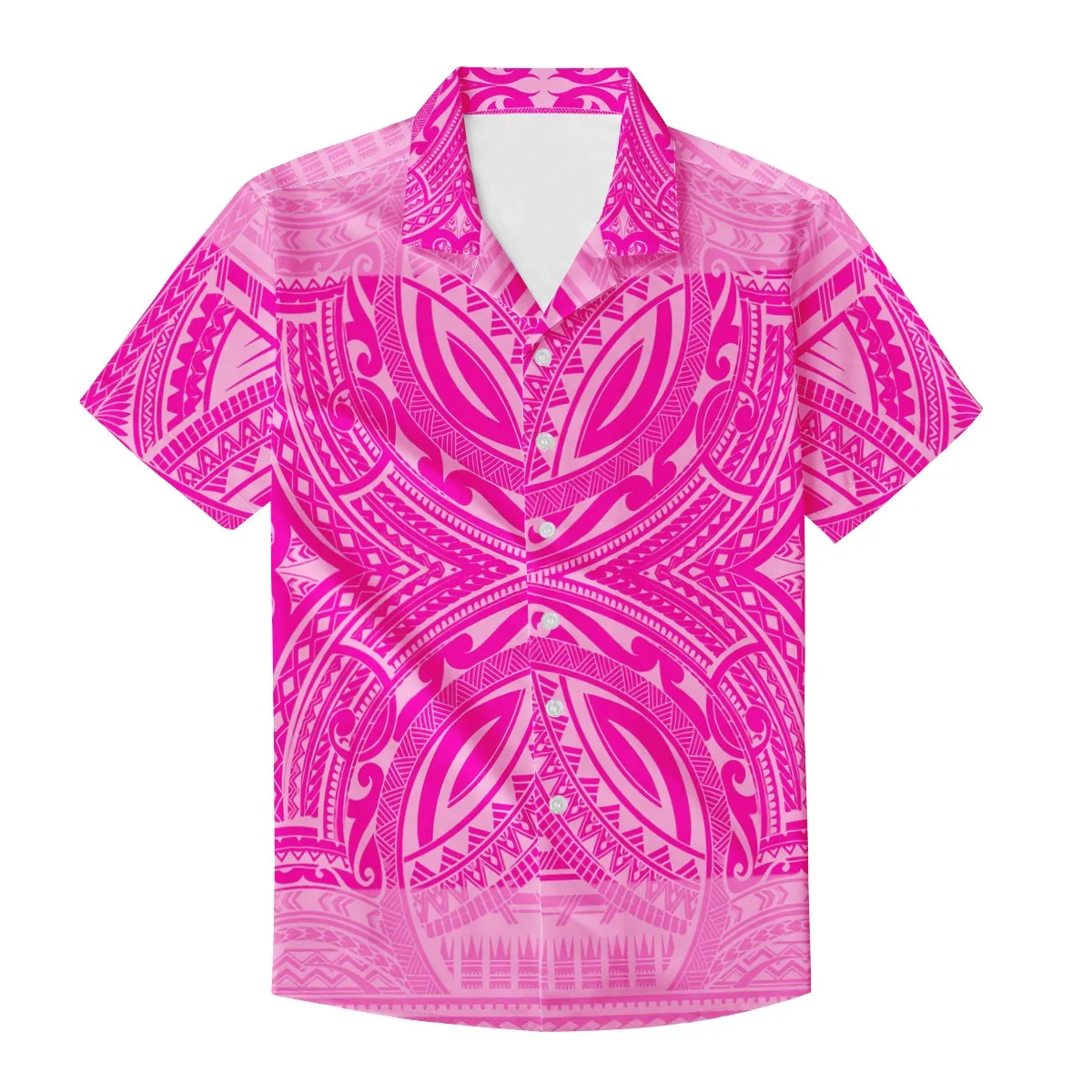 Factory direct sales Summer Polynesian Design Print for Men Personality shirt neck Short-Sleeve Fitness 5XL high quality