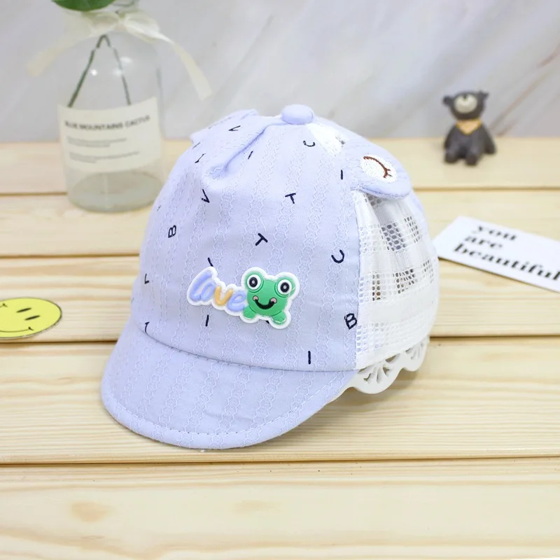 Summer Cartoon Newborn Baseball Cap Cotton Baby Boy Snapback Caps Adjustable Mesh Sun Hat for Girls 0-6M