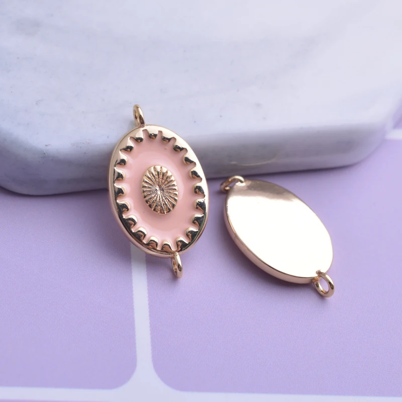 12 Stück 9*17mm Hochwertige Goldfarbene Verbindungsstücke aus emailliertem Kupfer in Ellipsenform für die Herstellung von DIY-Schmuck, Armbändern und Ohrringen – Detail 7