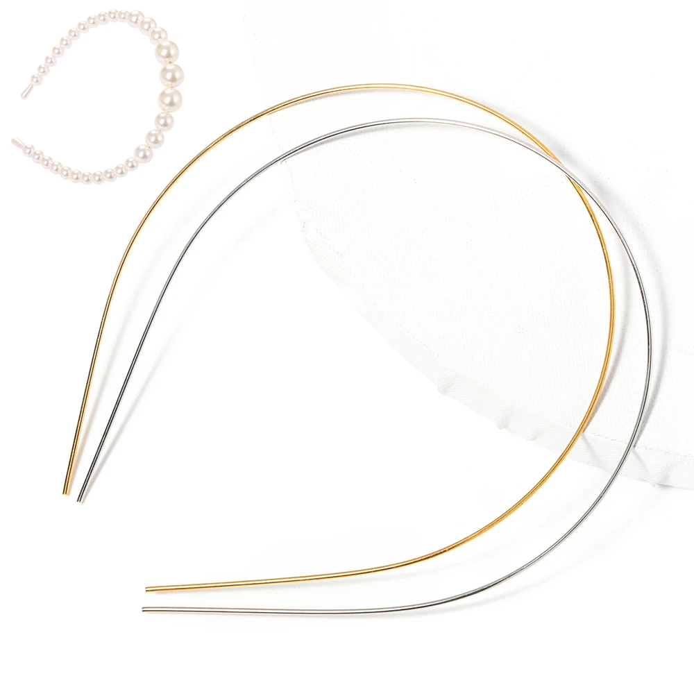 10 sztuk metalowa stalowa opaska na głowę Bezel 1.2/1.5mm drut zroszony nakrycia głowy podstawa obręczy dla majsterkowiczów tworzenia biżuterii panna młoda perła akcesoria do włosów