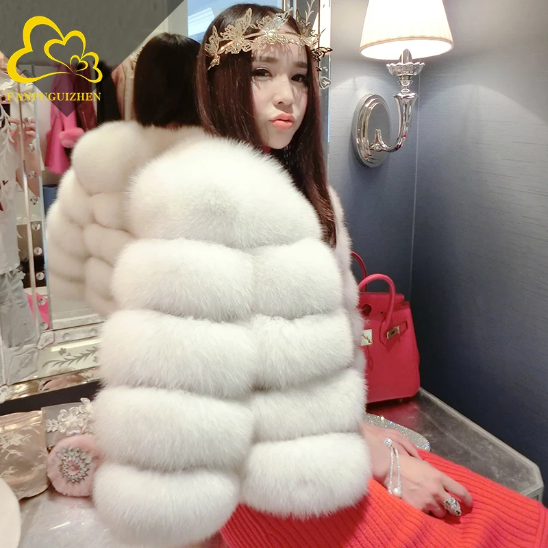 FANPUGUIZHEN Women Coats Autumn Winter New Fashion Pink Faux Fur Coat Elegant Thick Warm Outerwear Fake Fur Woman Jackets