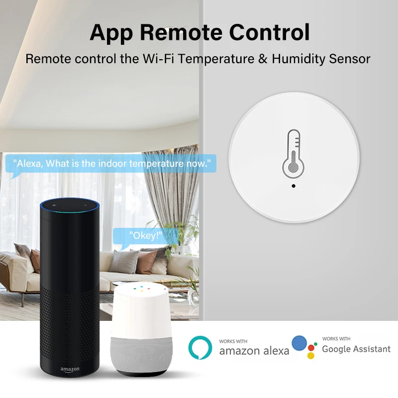 Tuya Smart Life ZigBee Temperature Sensor Humidity Sensor Remote/ Voice Control Via Tuya Alexa Google Home Need ZigBee Gateway