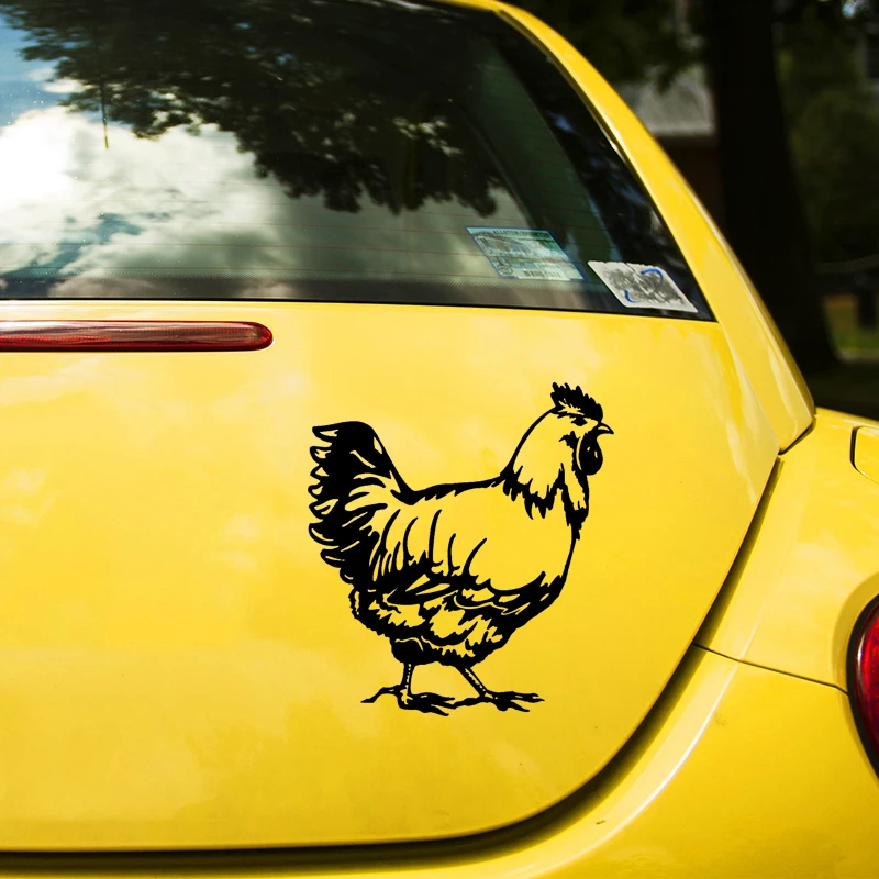 S51131# Black Transparent Car Stickers Vinyl Decal Cute Hen Chicken Vivid Farm Motorcycle Decorative Accessories Waterproof