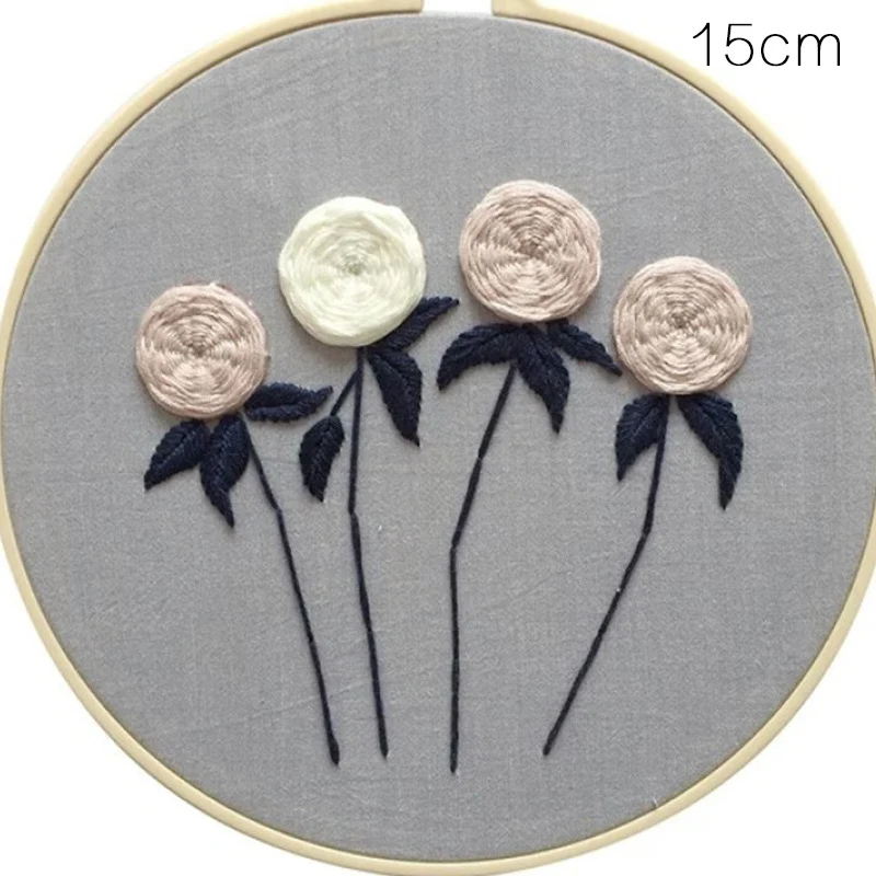 European Style Embroidery Novice Beginner Embroidered Material Package Flowers Embroidery Patterns DIY Cross Stitch Kit bordado
