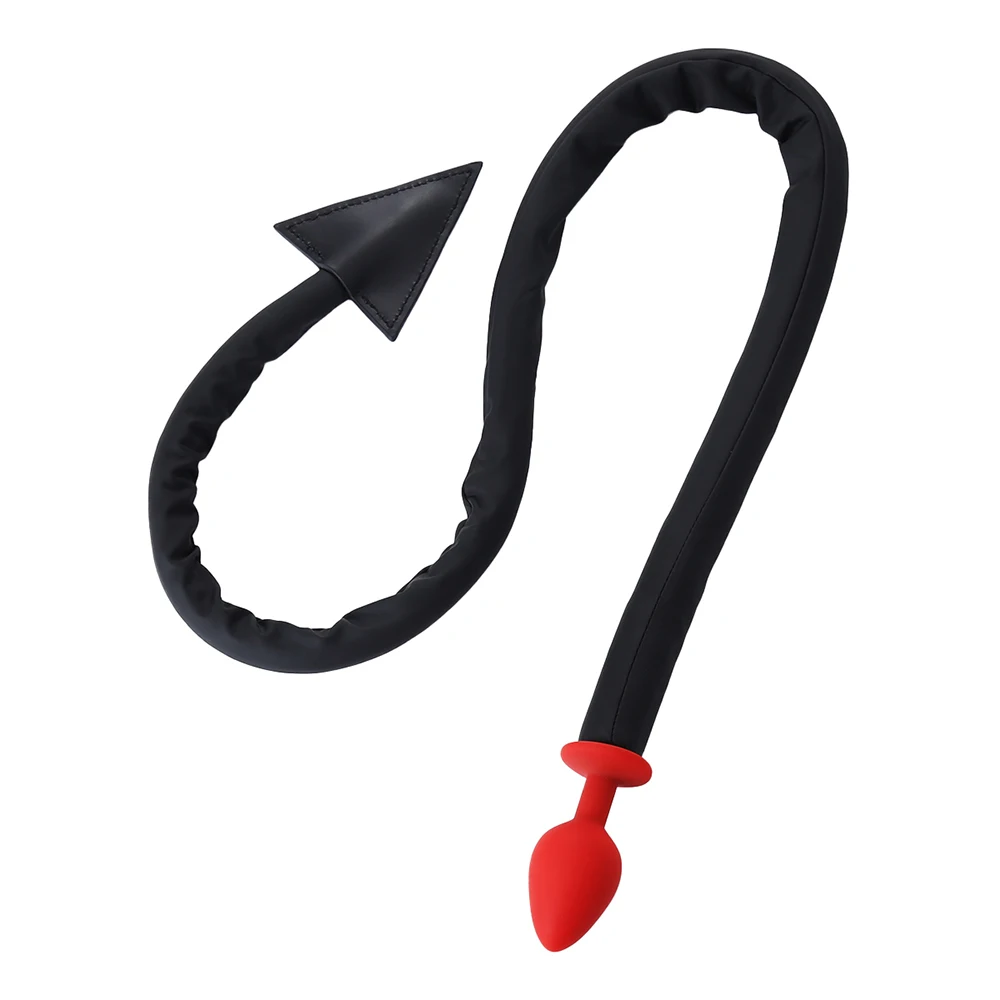 Black Devil Tail Adult Products Slave Cosplay Butt Plug Silicone Red Anal Plug Whip Anal Apparatus Anal Plug Bondage SM Sex Toys