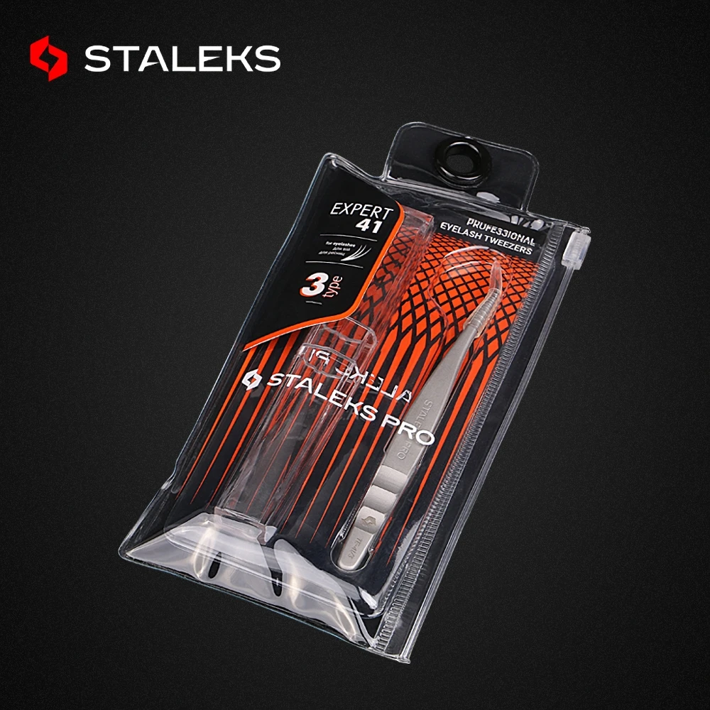 STALEKS PRO TE-41-3 Wave Pattern Embossing Tweezers Grafting Eyelashes Blooming ESD High Precise Hyper Fine AISI