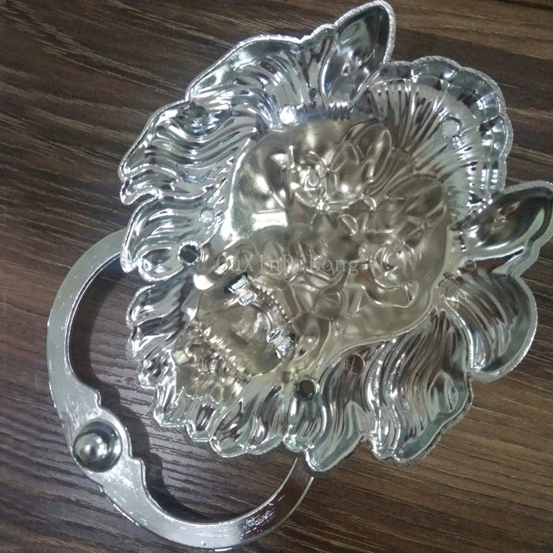 1PCS Zinc Alloy Vintage Style Lionhead Wood Door knocker Silver Golden Lionhead Sofa Wooden Chair Pull Drop Rings Handles GF141