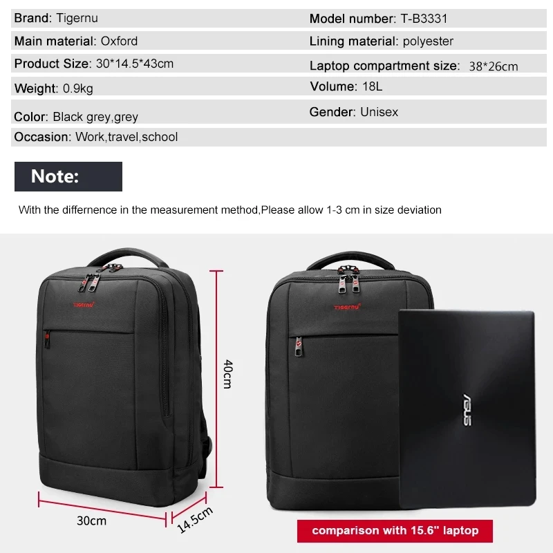 Lifetime Warranty Waterproof 15.6inch Laptop Backpack Business Male Mochila USB Charging Anti Theft Travel School Men Backpack