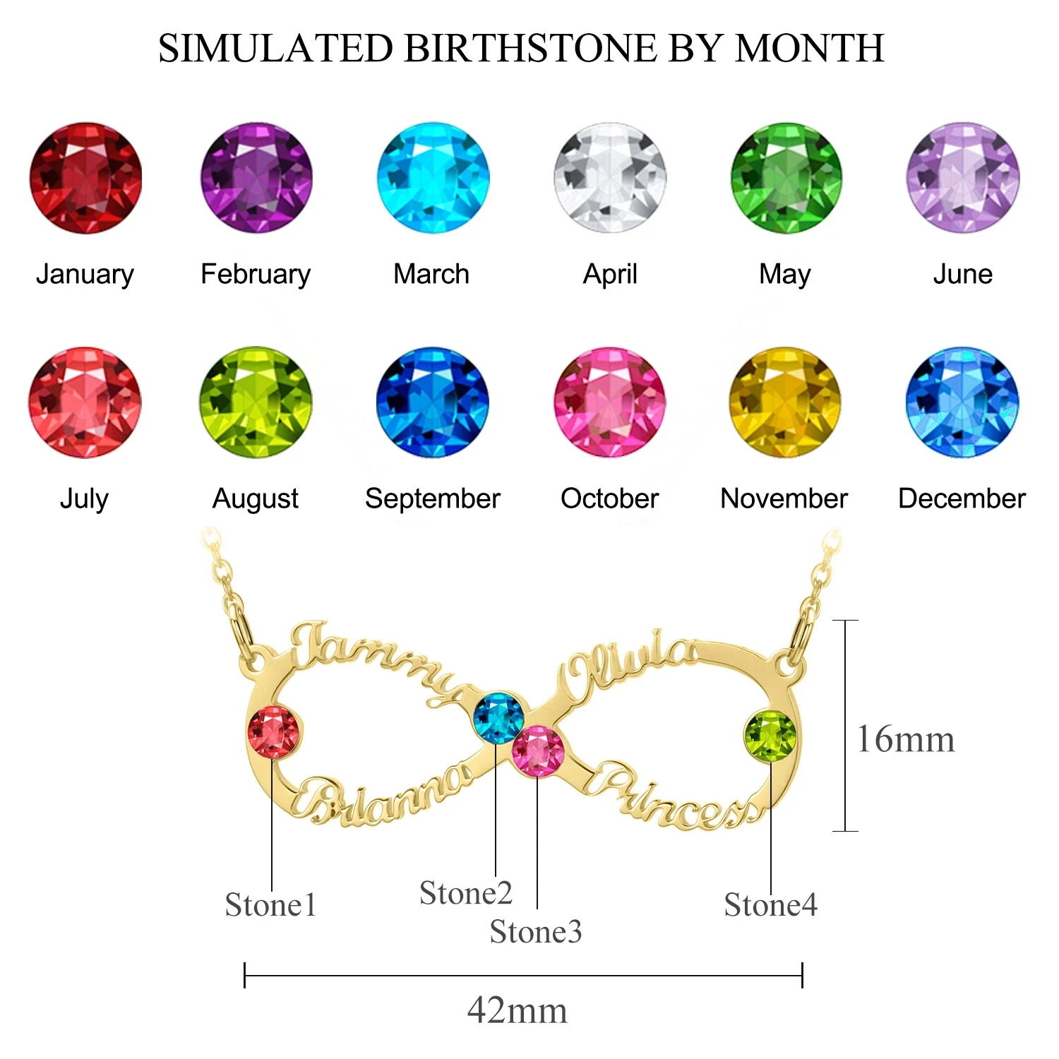 925 Sterling Silver Shiny Full Zircon Pendant Necklaces Gift Custom Text Birthstone 2021 Trend Minimalist Fine Jewelry MYDIY