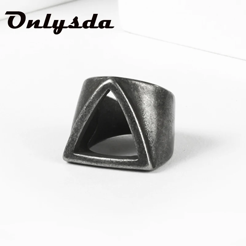 Onlysda 2019 Titanium Steel Viking Punk Gothic Antique Simple Male Ring Old Style For Men Rock Roll Kpop Bikers Jewelry OSR157