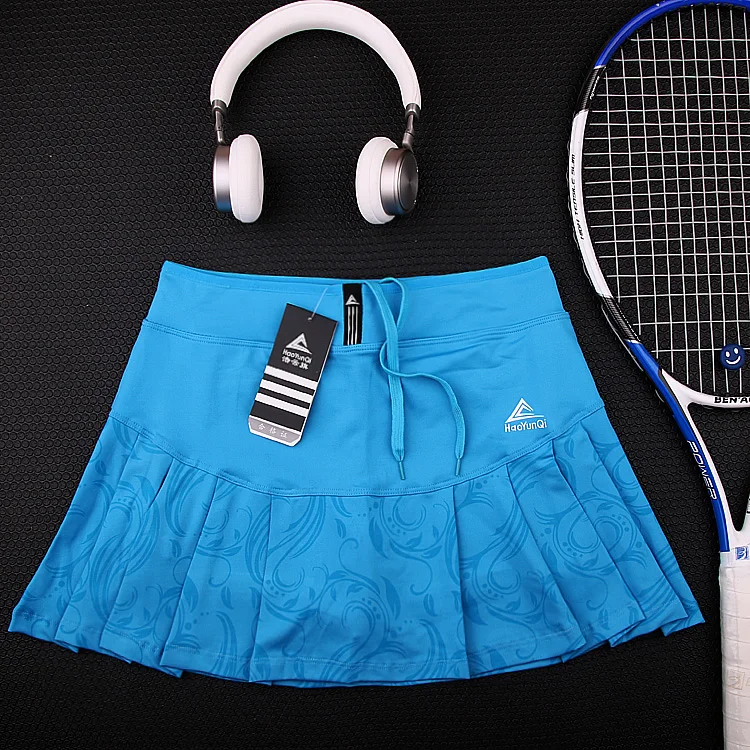 women Tennis skirts with Built In Short , Women\'s Tennis Skorts , Female Fitness Skirt Bodybuilding Exercise Yoga Sports Short