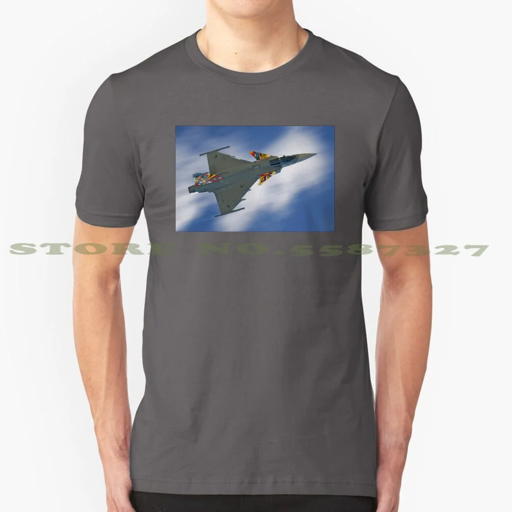 Czech Saab Gripen 100% Cotton T-Shirt Saab Gripen Jas 39C 211Th Tactical Squadron Sqn 9238 Nato Tiger Association Warbird Czech