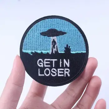 UFO外星人圖案熨燙貼片,適用於服裝、太空刺繡徽章、夾克配件等,DIY裝飾貼片。 10 最佳銷售 外星人補丁 - №10