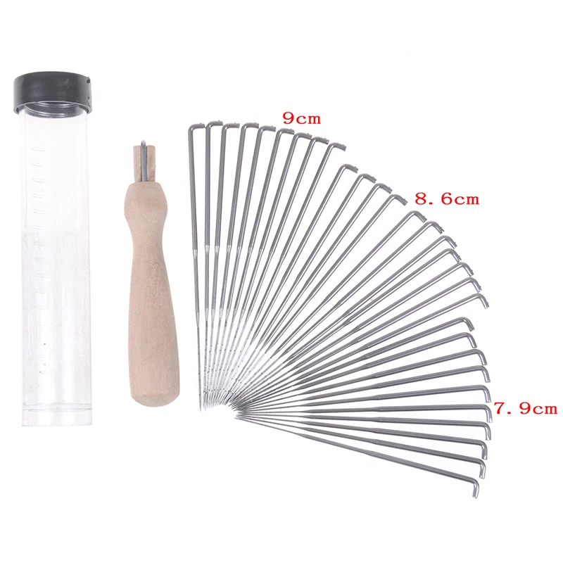 Conjunto de agulhas para enchimento em feltro, 30 fábricas diy com agulhas para feltragem 10 agulhas com frasco de lã transparente