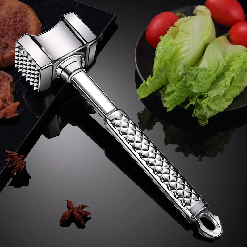 

1Pcs Kitchen Gadgets Multifunction Meat Hammer Two Sides Loose Tenderizers Portable Steak Pork Tools 304 Stainless Steel