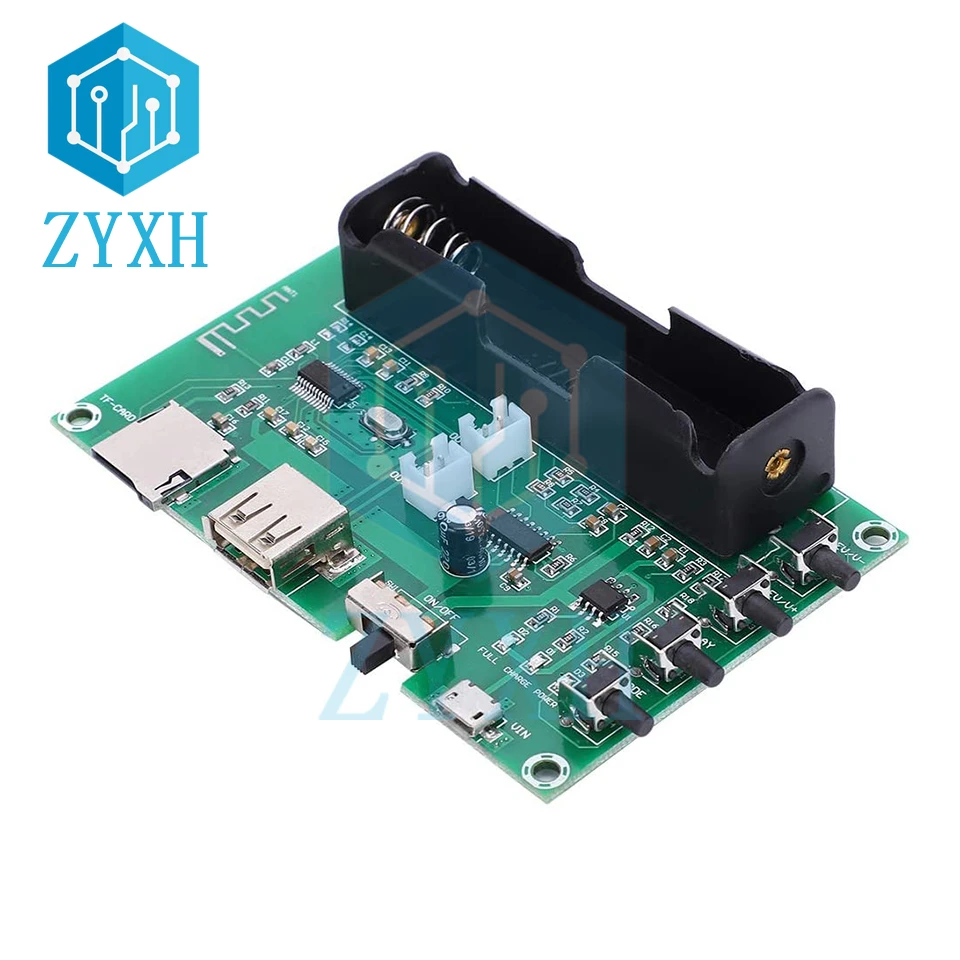 XH-A150 PAM8403 Bluetooth Amplifier Board 5W*2 Stereo Audio AMP with 18650 Battery Socket Support USB TF Card For Speaker