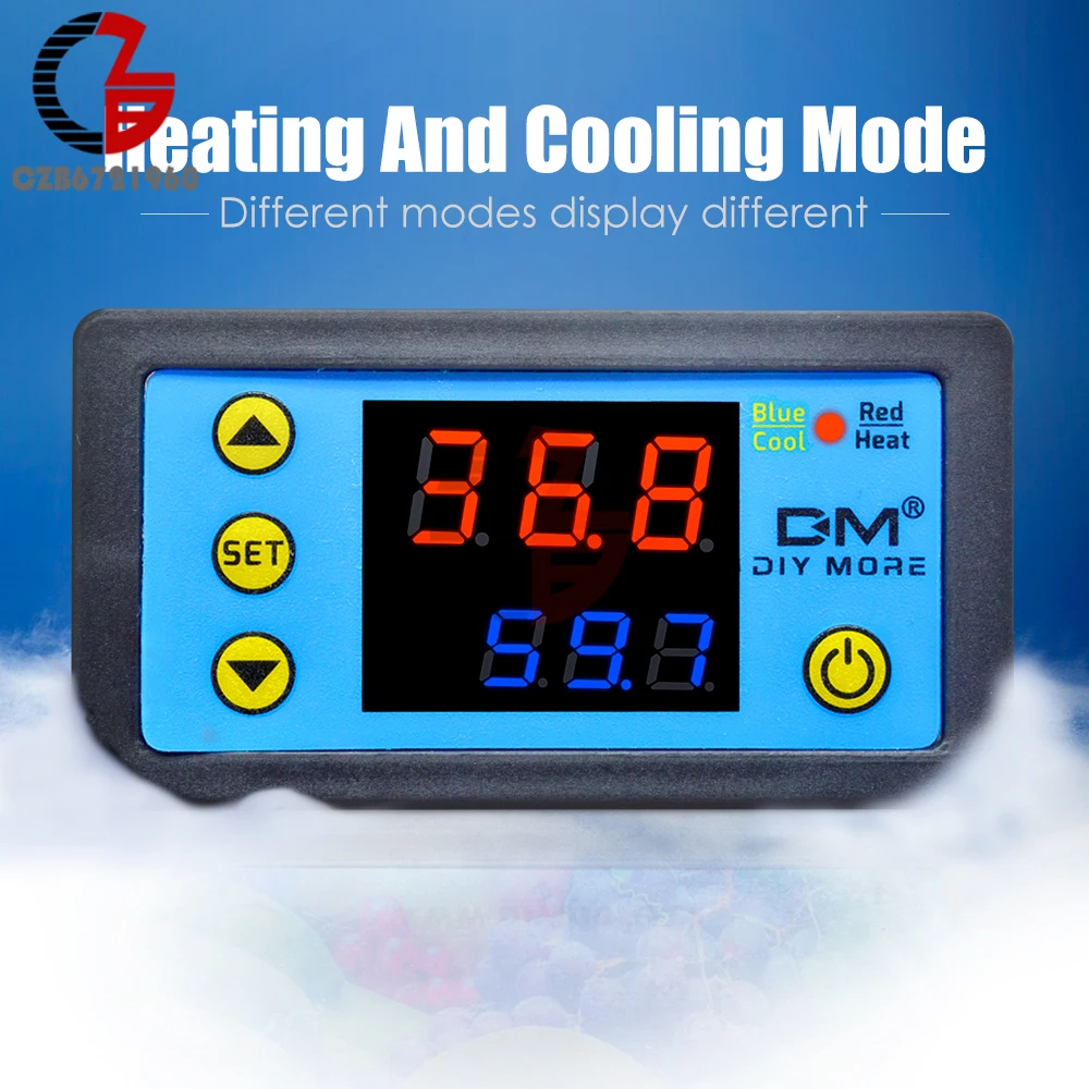 W3231 DC 24V Red Blue LED Digital Temperature Controller Thermostat Thermometer Indoor Refrigerator Thermal Control Regulator