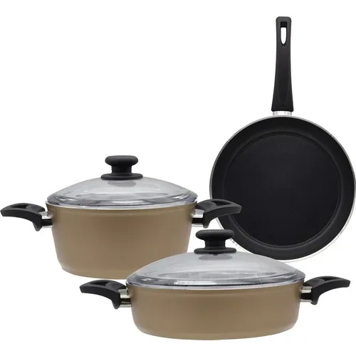 Aryıldız Vera Caramel 5 Piece Cookware Set