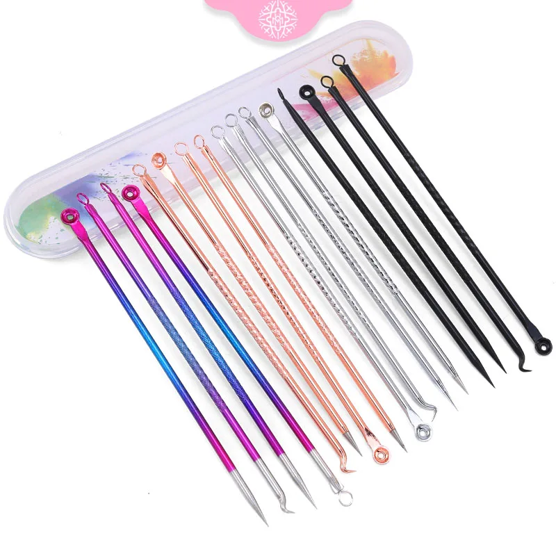 4 PCS Double-head Acne Needle Black Spot Acne Cleanser Anti-freckle Needle Set Female Beauty Pore Cleaning Tools