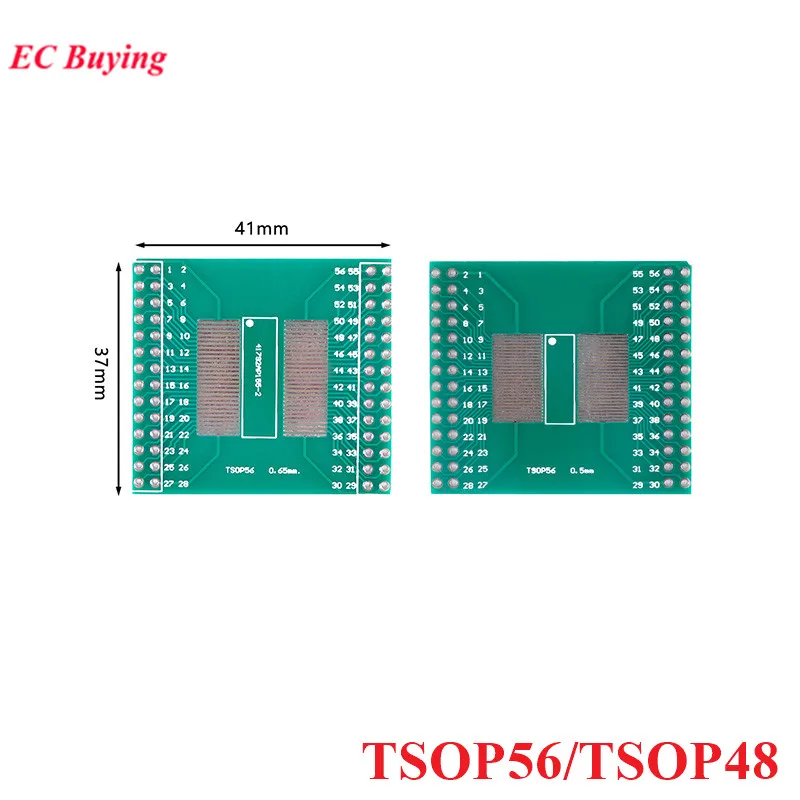 10pcs/1pc TSOP56 TSOP48 To DIP56 Transfer Board Turn DIP Pin Adapter AM29 Series IC Test Plate PCB 0.5mm 0.65mm 2.54MM Pitch