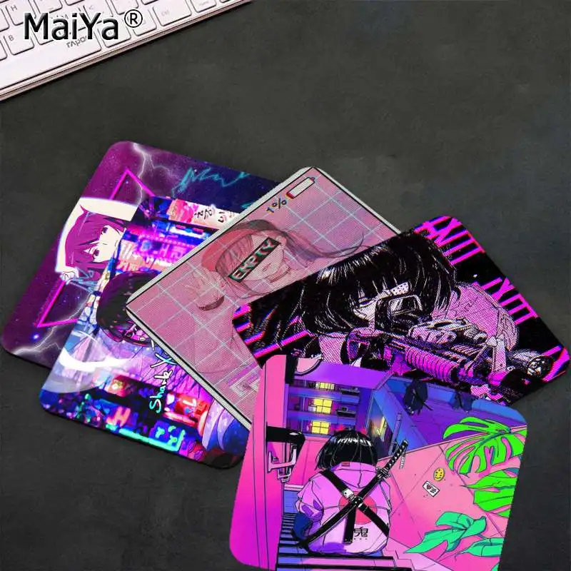 

MaiYa Cool Fashion Vaporwave Glitch Anime Unique Desktop Pad Game Mousepad Smooth Writing Pad Desktops Mate gaming mouse pad