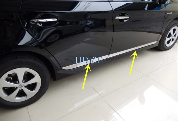 

Car Styling 4PCS ABS Chromed Side Car Body Molding Trim Cover Decoration Trim For Toyota Prius Prime PHV 2017 2018