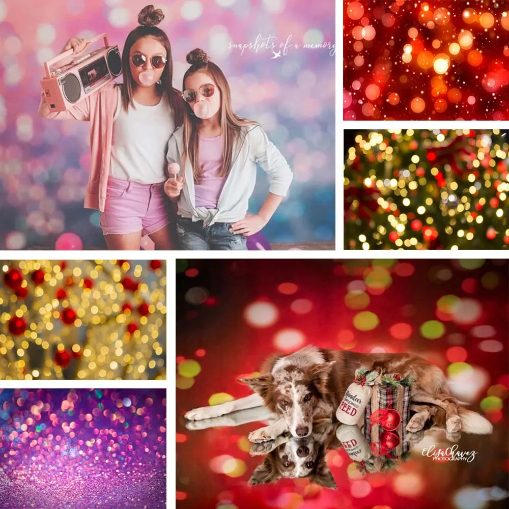 

Mocsicka Christmas Bokeh Glitter Photography Backdrop Kid Birthday Cake Smash Party Decoration Newborn Portrait Photo Background