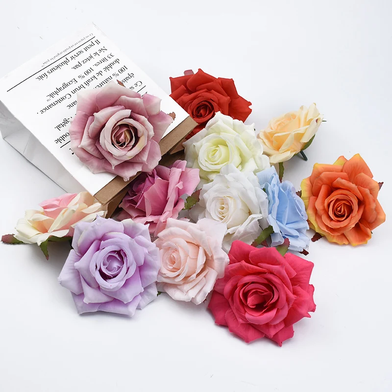 5/10 Stück Großhandel Künstliche Blumen Rosen Mehrfarbige Pflanzen Hochzeit Scrapbooking Hintergrund Heim Zimmer Tisch Dekoration DIY Geschenkbox – Detail 2