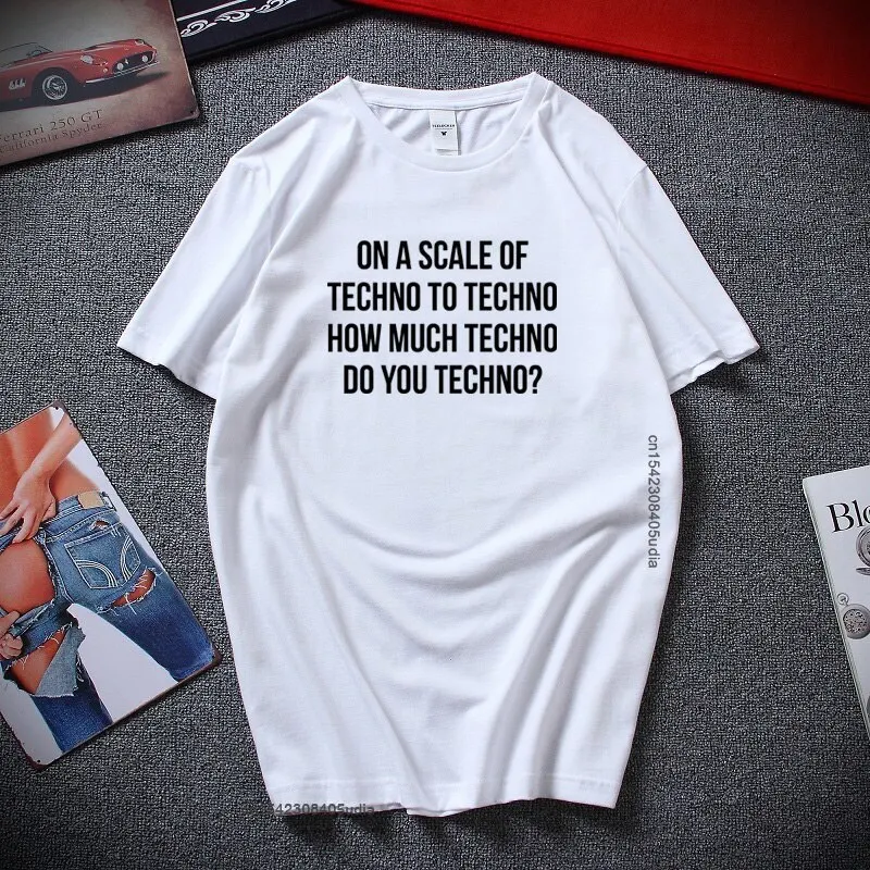 Techno Slogan Printed Mens T-Shirt Funny Music Club Top Dance Rave Tee Summer Fashion Streetwear Cotton Oversized T Shirt