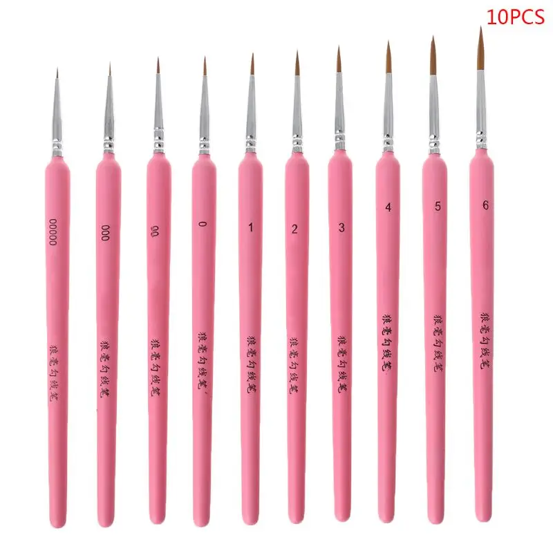 Qyh – lot 10 stylos à cheveux loup, pinceaux fins, pour peinture acrylique, aquarelle, fournitures dessin artistique, nouveauté