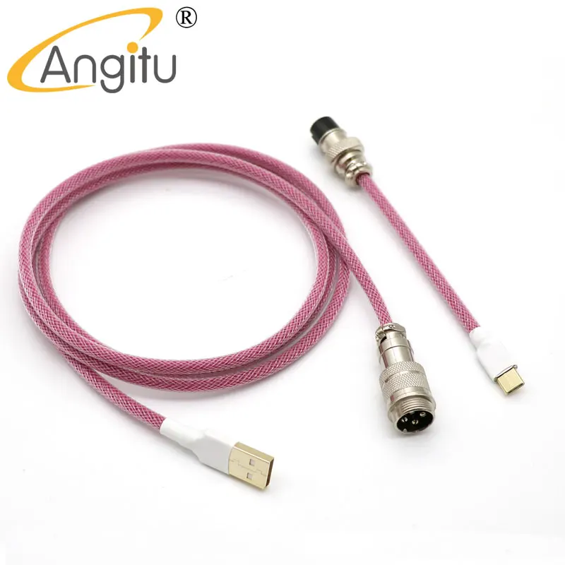 Angitu لوحة المفاتيح الميكانيكية نوع C كابل محمية PET الأكمام USB A لنوع C avator كابل مع GX12