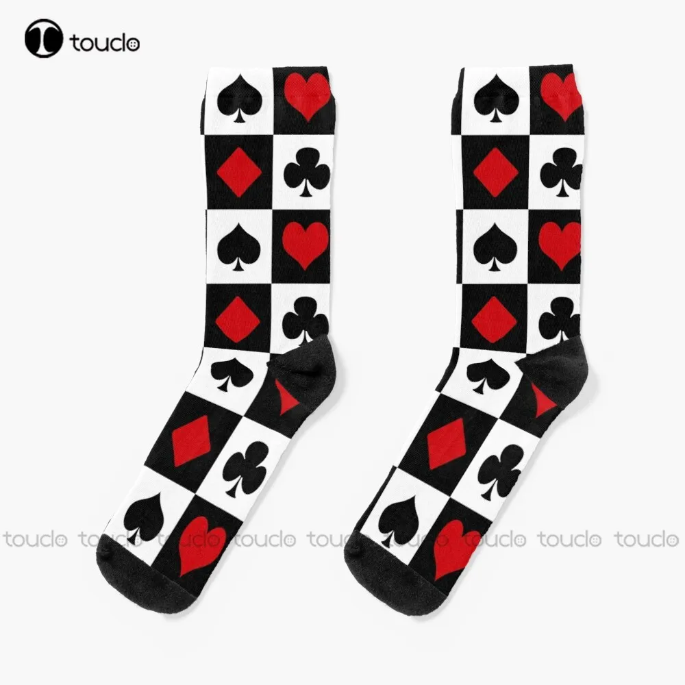 

Playing Card Socks Christmas Fashion New Year Gift Unisex Adult Teen Youth Socks 360° Digital Print Hd High Quality Custom