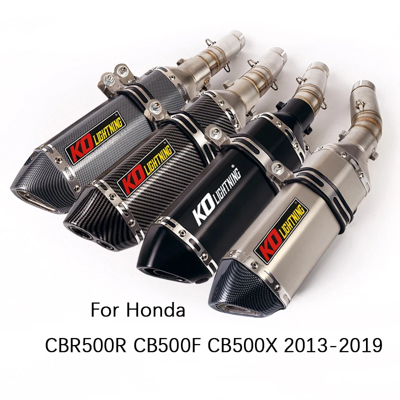 

For Honda CBR500R CB500X CB500F 2013-2019 Motorcycle Exhaust Set Mid Link Pipe Slip On 51mm Mufflers Removable DB Killer Escape