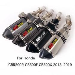 For Honda CBR500R CB500X CB500F 2013-2019 Motorcycle Exhaust Set Mid Link Pipe Slip On 51mm Mufflers Removable DB Killer Escape