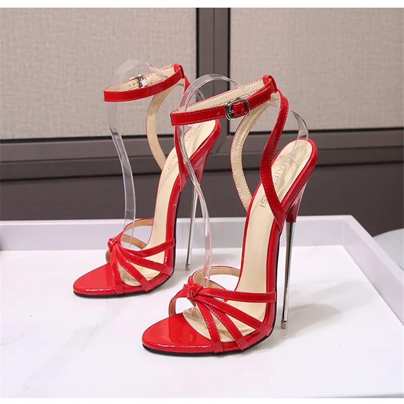 16cm Fetish Extreme High Heels Sexy Women Sandals Ankle Strap SM Cosplay Show Party Cross Dresser Drag Queen Unisex Shoes Plus