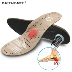 Genuine Leather Orthopedic Insoles For Feet Arch Support Plantar Fasciiti Foot Varus Valgus Orthotics Insole For Men Women