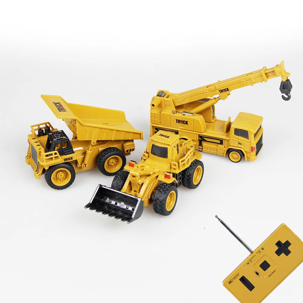 1:64 Mini RC construction car With box 2.4G Tractor Bulldozer Loader Excavator Simulation Model Electronic car Toys for children