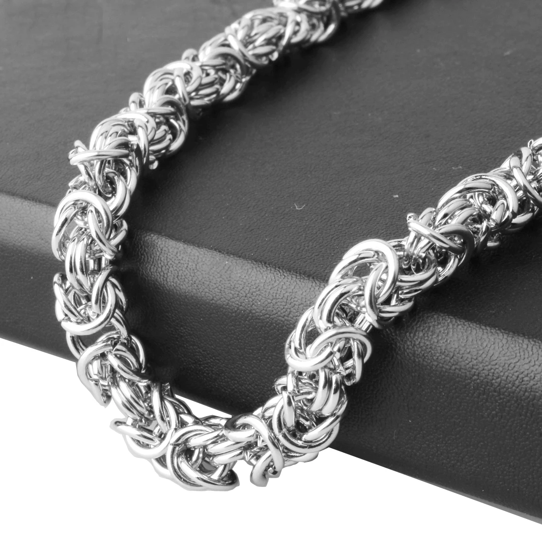 Fashion men jewelry trendy stainless steel byzantine chain necklace link chain 7\