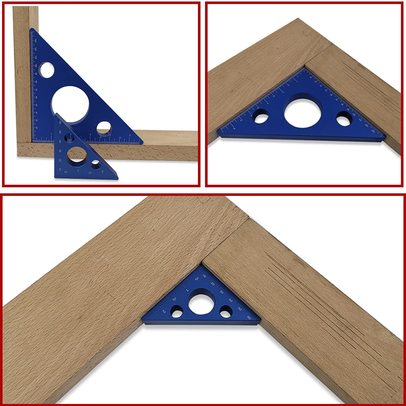 Régua triangular para carpintaria, 68/150mm, régua em liga de alumínio, sistema de régua métrica, régua de altura, faça você mesmo, ferramenta de medição multifuncional