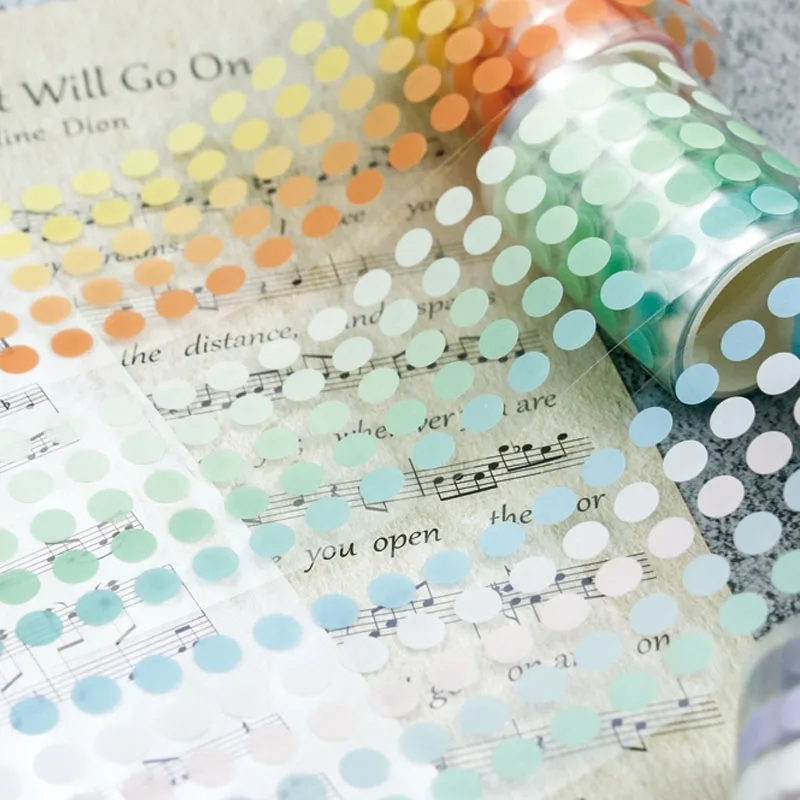 10pcs/Lot Colorful Dots Sealing PET Waterproof Notebook Labels Decorative Round Basic Sticker Scrapbooking Planner Laptop Stati