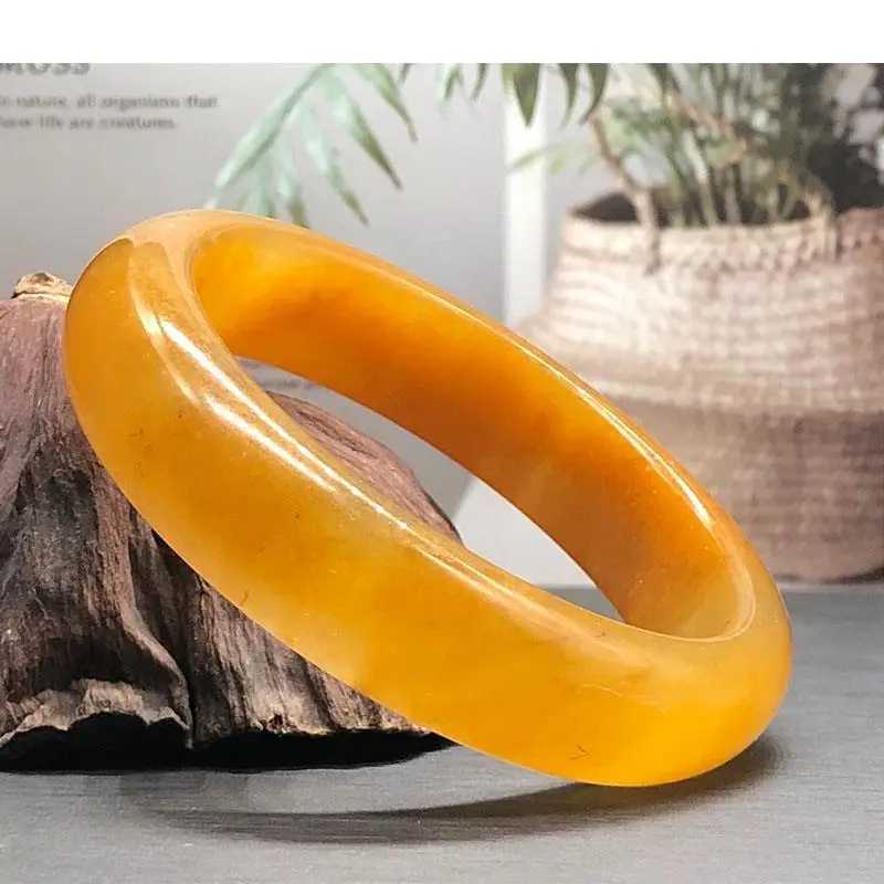 

New Mature And Stable Natural Yellow Jade Bracelet Perfect Hand Decoration Crafts Quality Bangles Jewelry Accessories