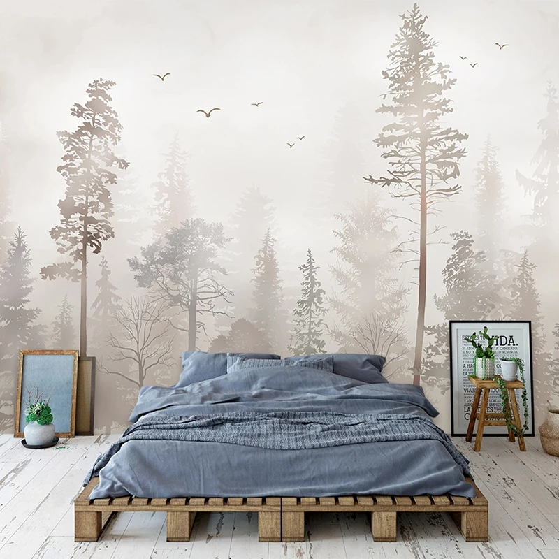 Custom Mural Wallpaper 3D Nostalgic Forest Bird Fresco Living Room TV Sofa Bedroom Home Decor Wall Painting Papel De Parede 3 D