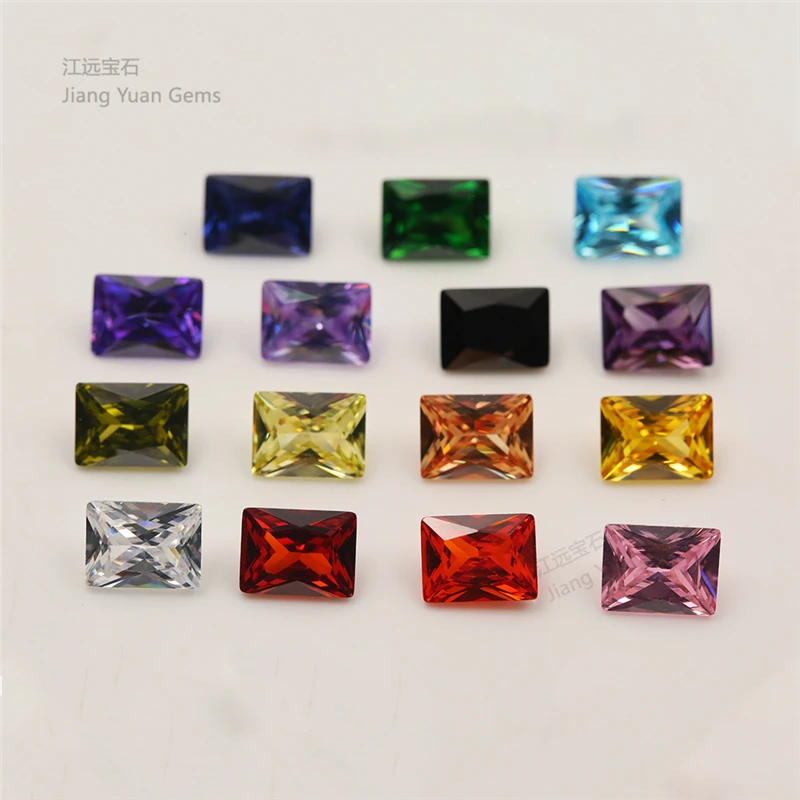 1 stücke pro Farben insgesamt 15 stücke Größe 4x6mm ~ 9x11mm Rechteckform lose Zirkonia Stein für Schmuck DIY – Detail 5