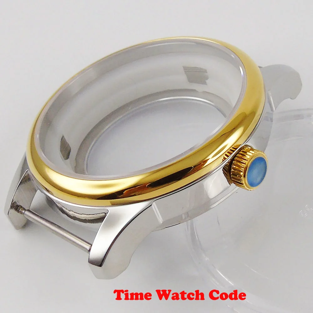 40mm Golden plated Automatic Men's Watch Case Stainless Steel fit ETA 2824& 2836 Miyota8215 & 8205 Mingzhu 2813