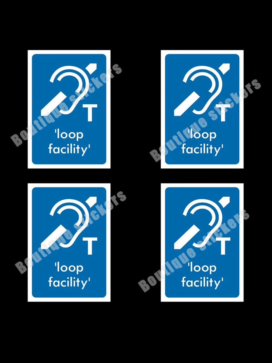 Hearing Aid Loop Facility Sign Sticker Reminder Sticker App Sticker PVC Vinyl Cover Scratch Waterproof Sunscreen Anti-UV