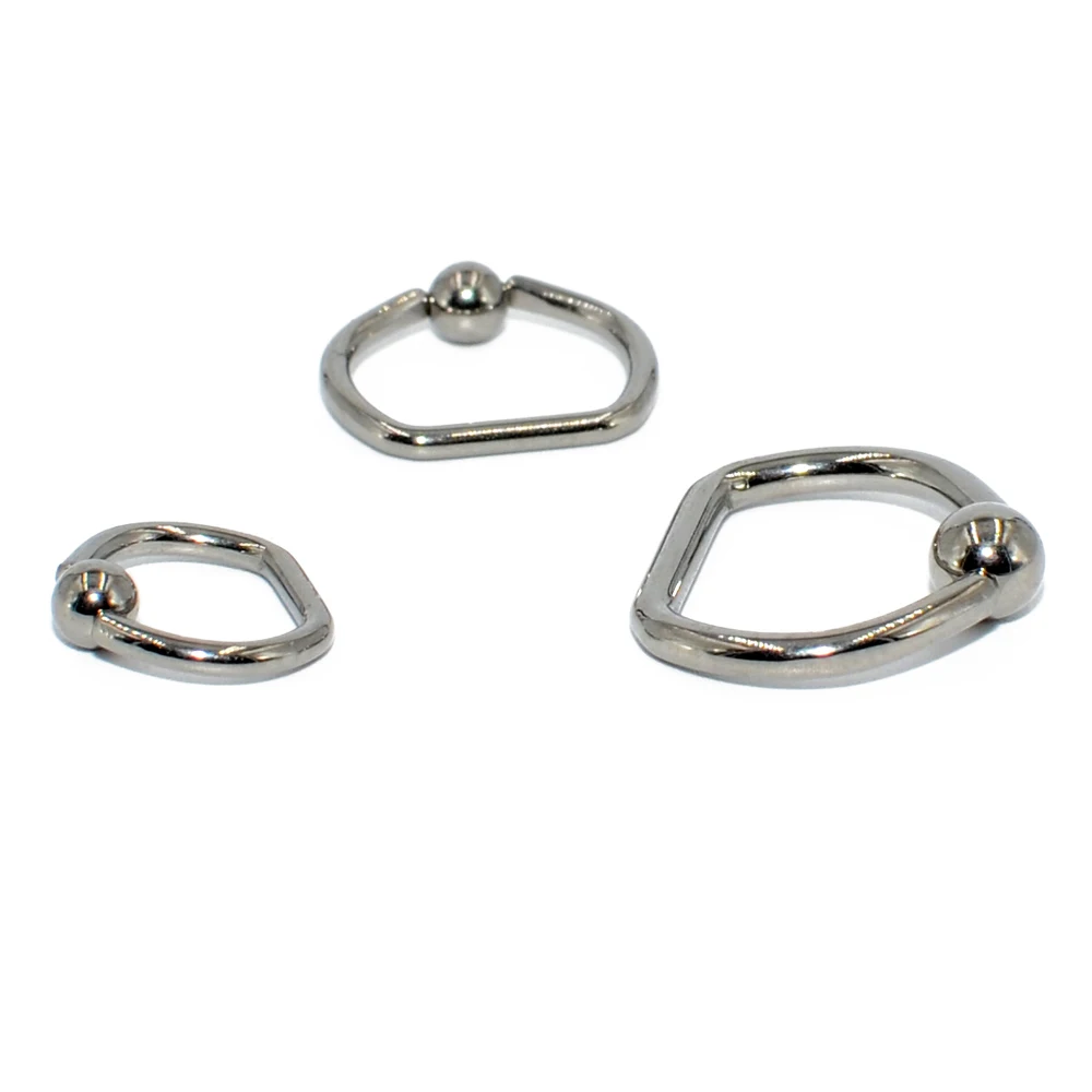 1PC Titanium D Shape Captive Bead Ring Septum Nipple Clicker Labret Ring Nose Ring Ear Cartilage Earring Body Piercing Jewelry