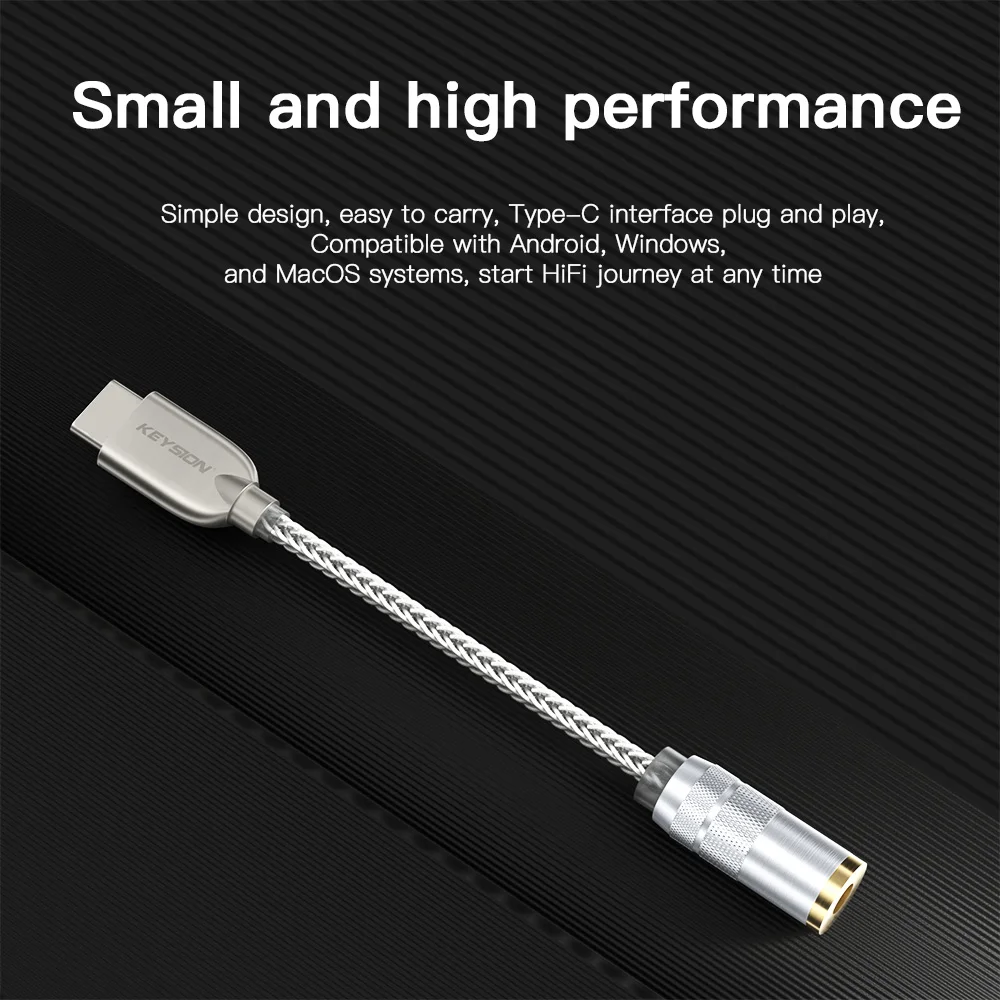 KEYSION DAC Earphone Lossless Music Decoder USB Type C to 3.5mm/2.5mm/4.4mm HD Hi-Fi Digital Audio Headphone Amplifier Adapter